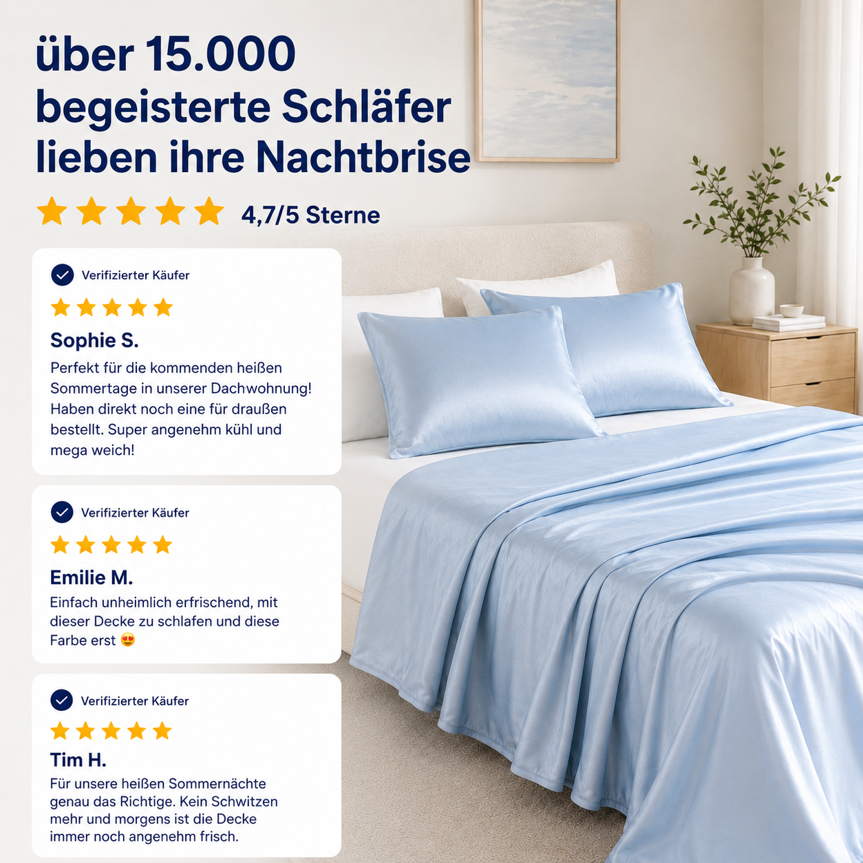 Nachtbrise™ – Kühlende Bettdecke für heiße Sommernächte