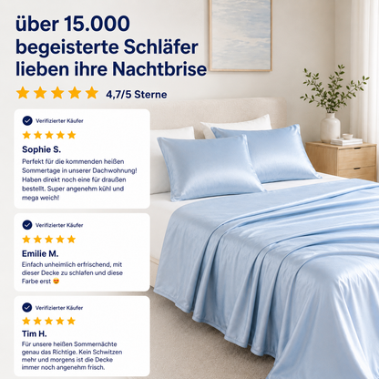 Nachtbrise™ – Kühlende Bettdecke für heiße Sommernächte